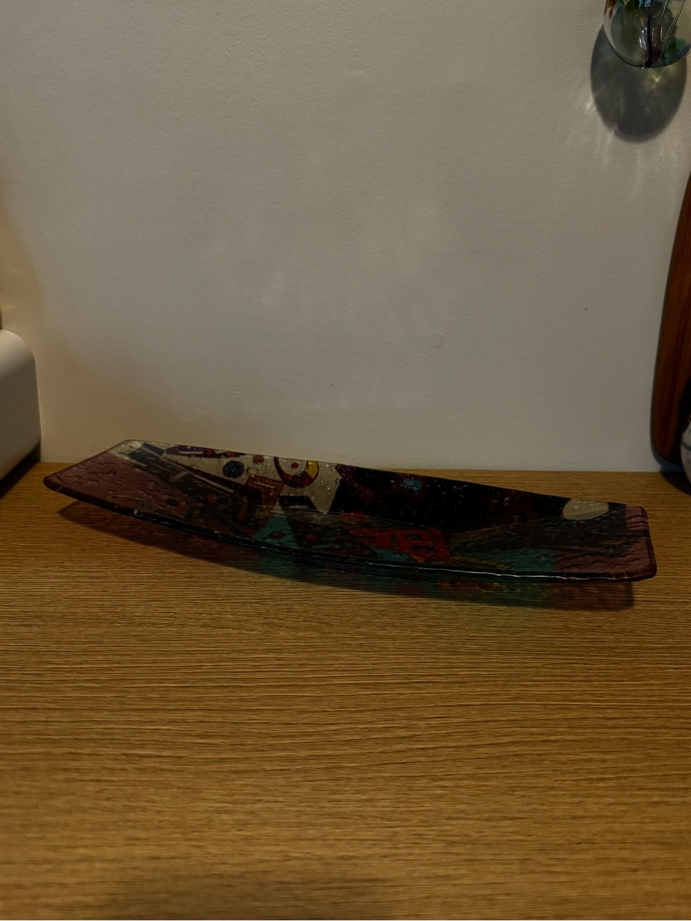 Decorative Glass Tray in Multicolor